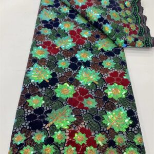 2023High Quality African Nigerian Lace Fabric Embroidery Tulle Pure Wedding Party Dress Guipure SequinsFor Sewing Beads 5yards