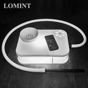LOMINT Square Book Style Hookah Set Portable Acrylic Shisha Box with Nice Colorful LED Light Narguile Complete LM-HP001