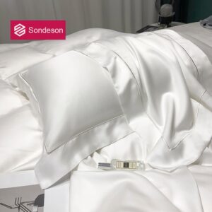 Sondeson Luxury 100% Nature Silk White Pillowcase 25 Momme Silk 6A Grade Beauty Healthy Skin Hair Pillow Case For Women Men Kids