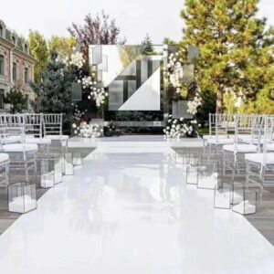 White Mirrored Floor Wedding Aisle Runner Indoor Outdoor for Wedding Engagement Party Decorations 33ft Long